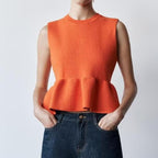 Women's Short Skirt Hem Knitted Top