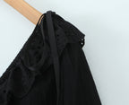 Women's Square Neck Bubble Midi Sleeve Spring Summer Dress