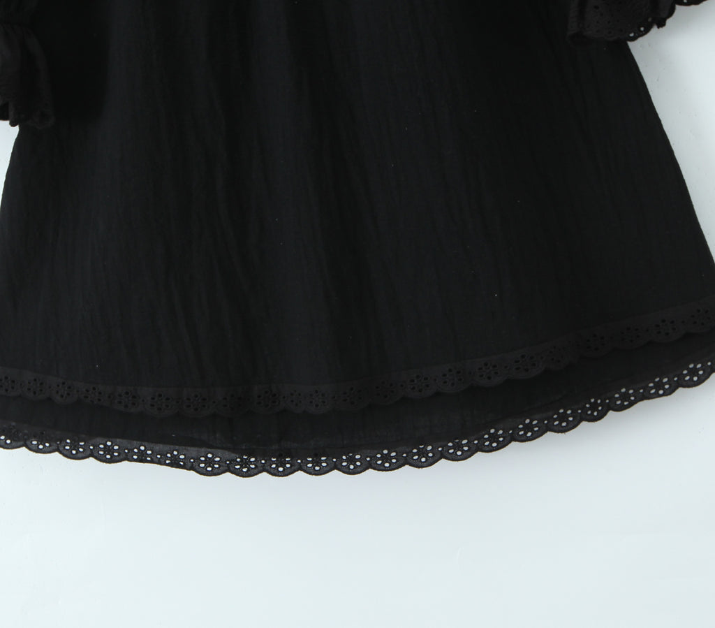 Women's Square Neck Bubble Midi Sleeve Spring Summer Dress