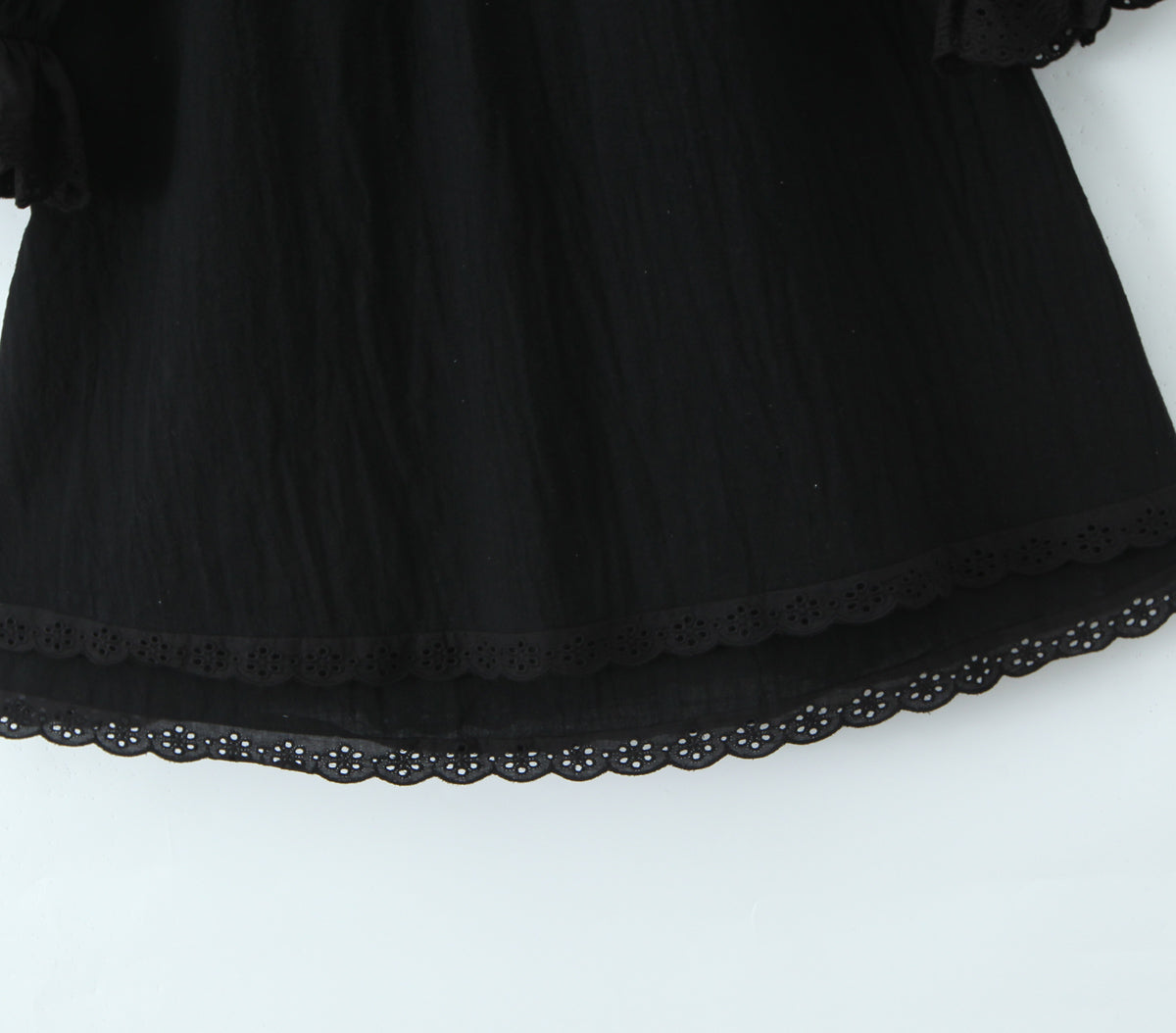 Women's Square Neck Bubble Midi Sleeve Spring Summer Dress