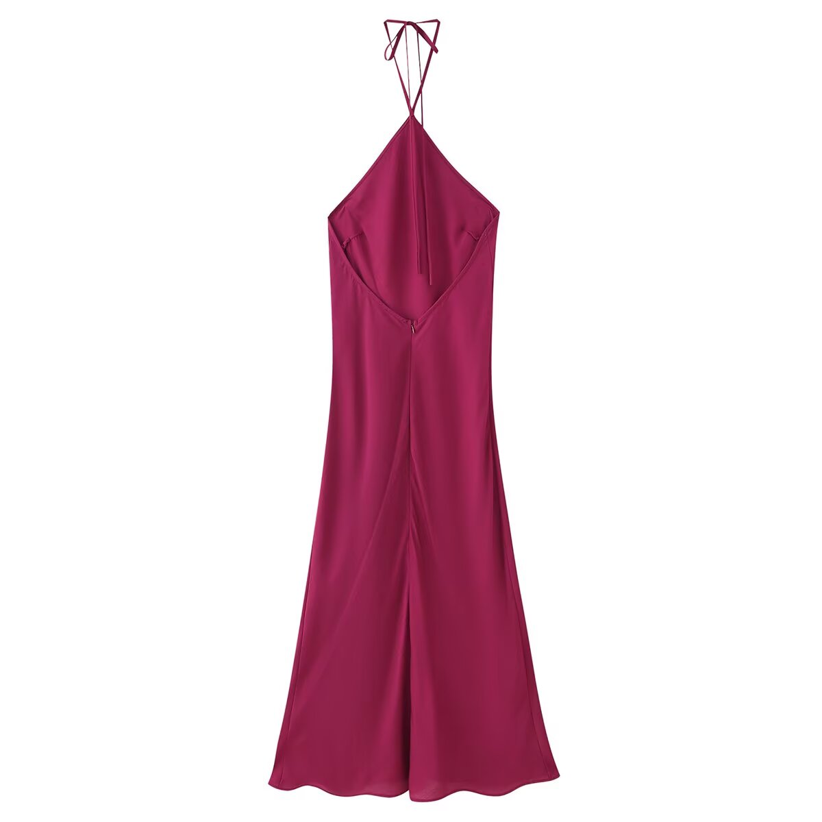 Silk Satin Halter Dress