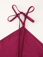 Silk Satin Halter Dress