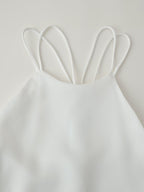 Satin Back-Detail Spaghetti-Strap Dress