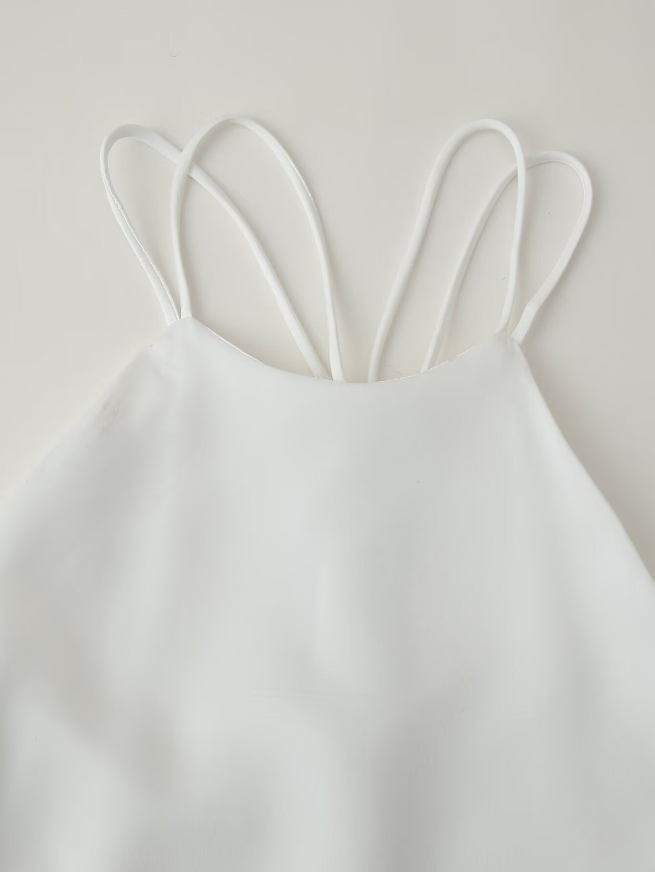 Satin Back-Detail Spaghetti-Strap Dress