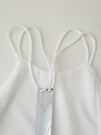 Satin Back-Detail Spaghetti-Strap Dress