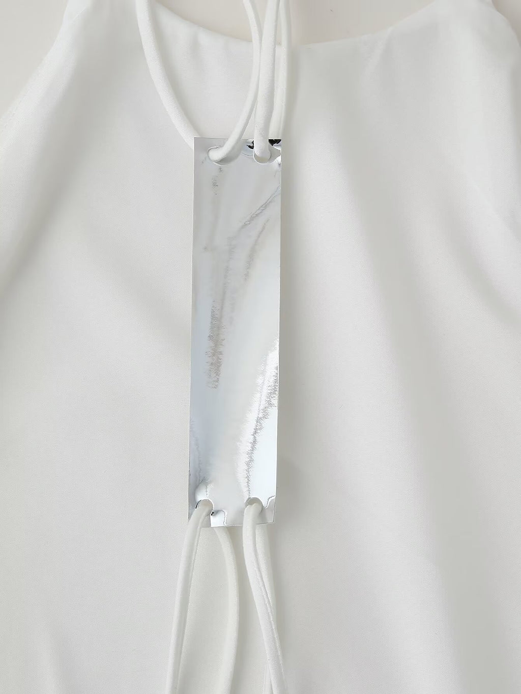 Satin Back-Detail Spaghetti-Strap Dress