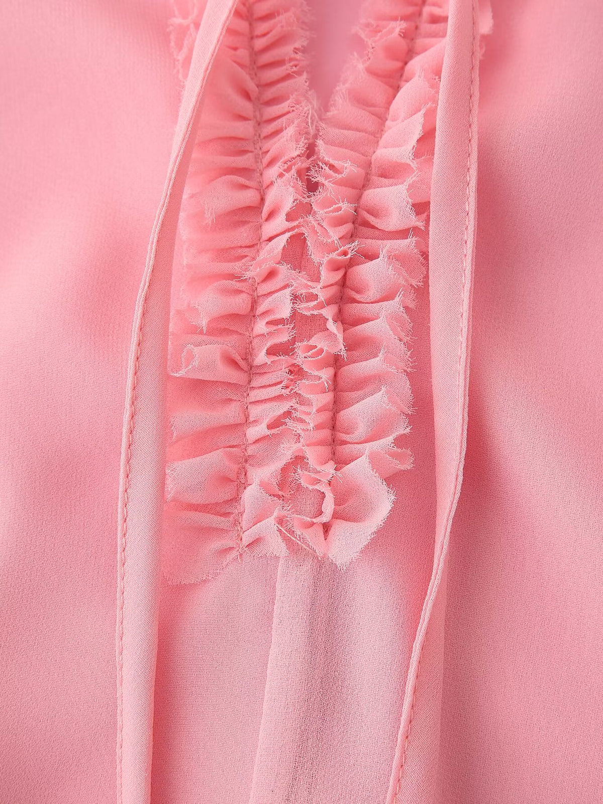 Laminated Ruffled Long-Sleeve Sweet Dress