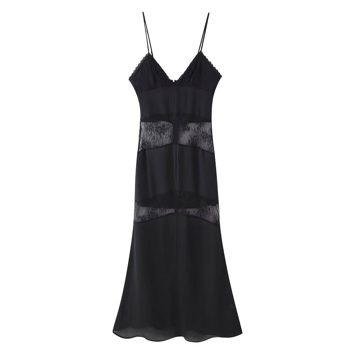 Spring Summer Sexy Halter Backless Lace V Neck Patchwork Suspender
