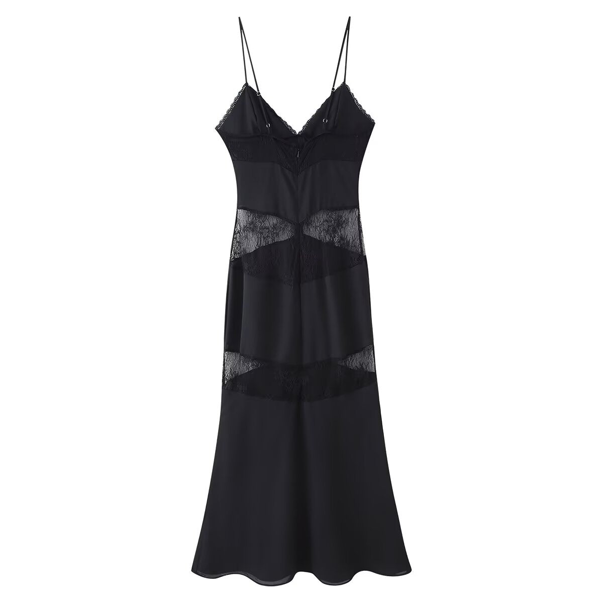 Spring Summer Sexy Halter Backless Lace V Neck Patchwork Suspender