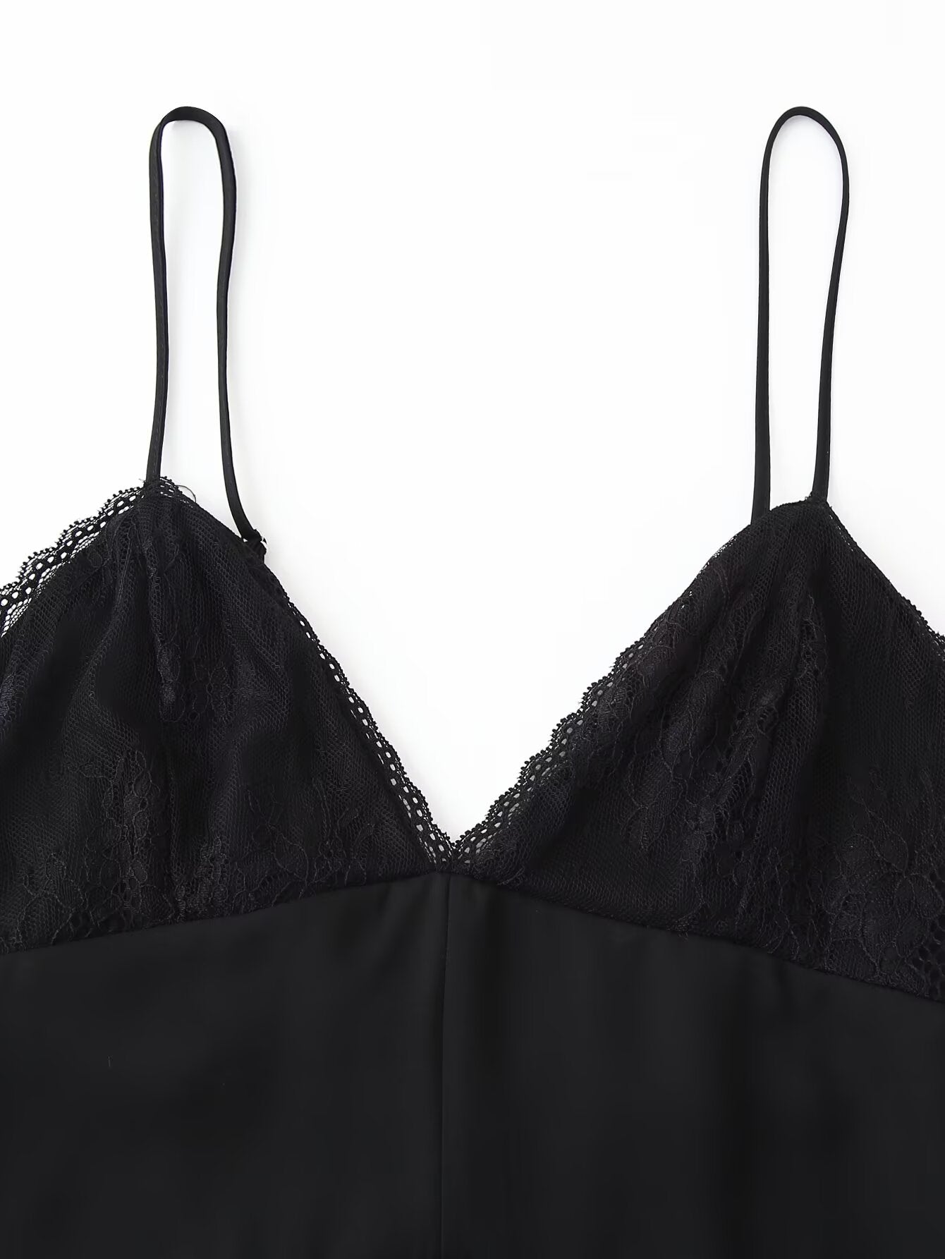 Spring Summer Sexy Halter Backless Lace V Neck Patchwork Suspender
