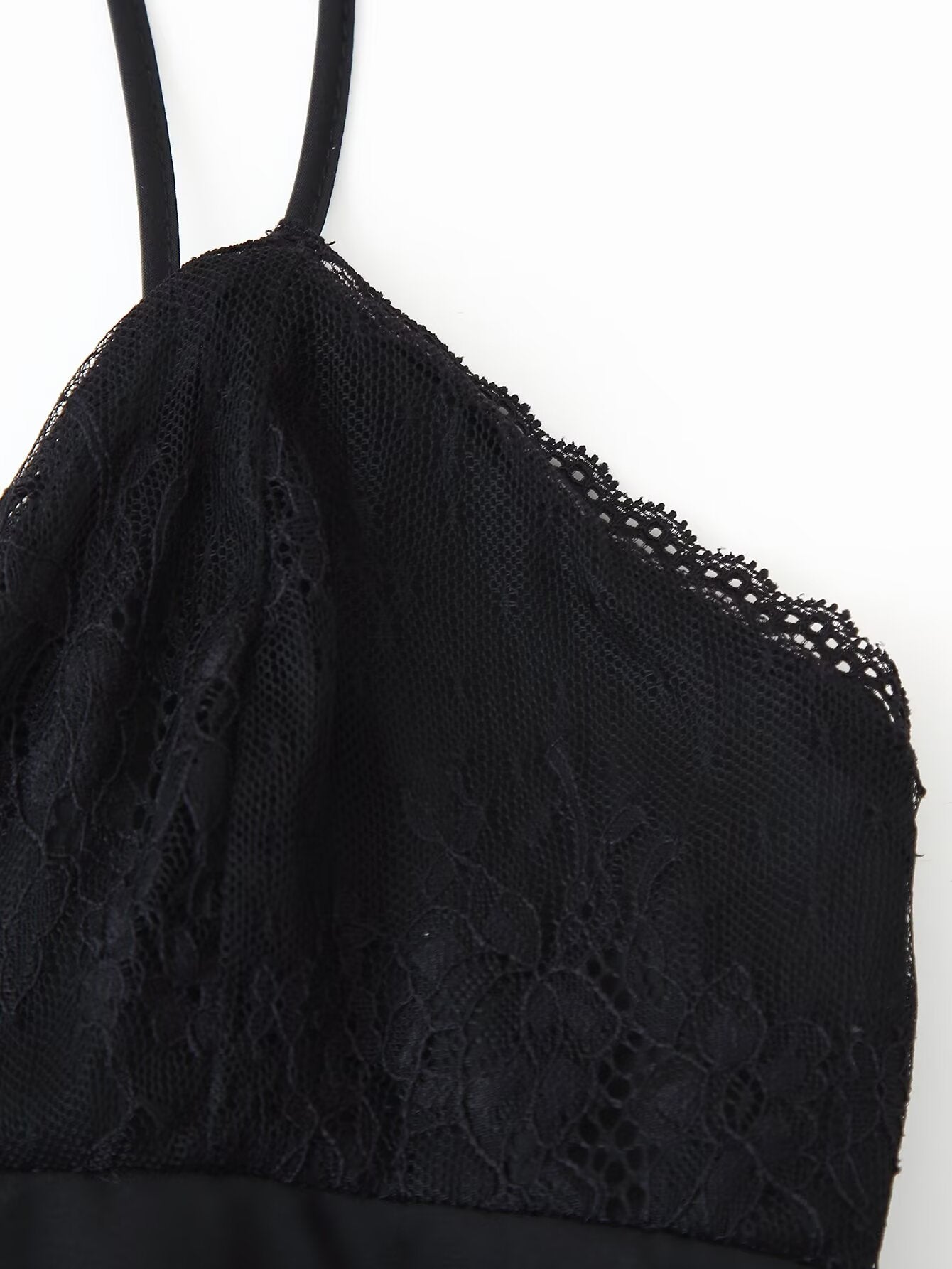 Spring Summer Sexy Halter Backless Lace V Neck Patchwork Suspender