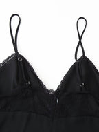 Spring Summer Sexy Halter Backless Lace V Neck Patchwork Suspender