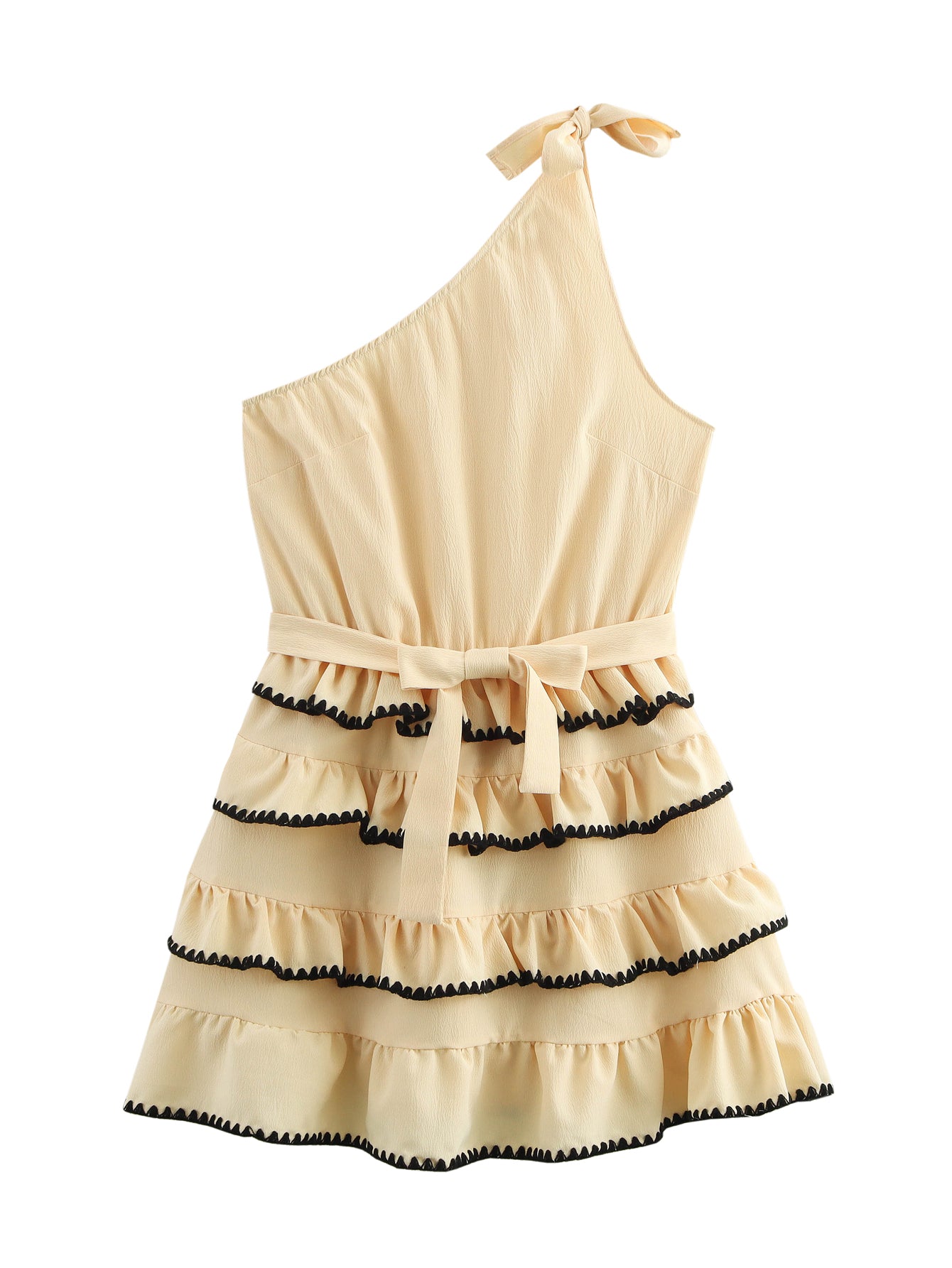 Women's One-Shoulder Ruffle A-Line Dress