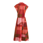 Women's Geometric Abstract Printed Silk-Satin Dress