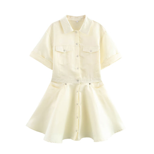 Women's Button-Front Collared Mini Dress
