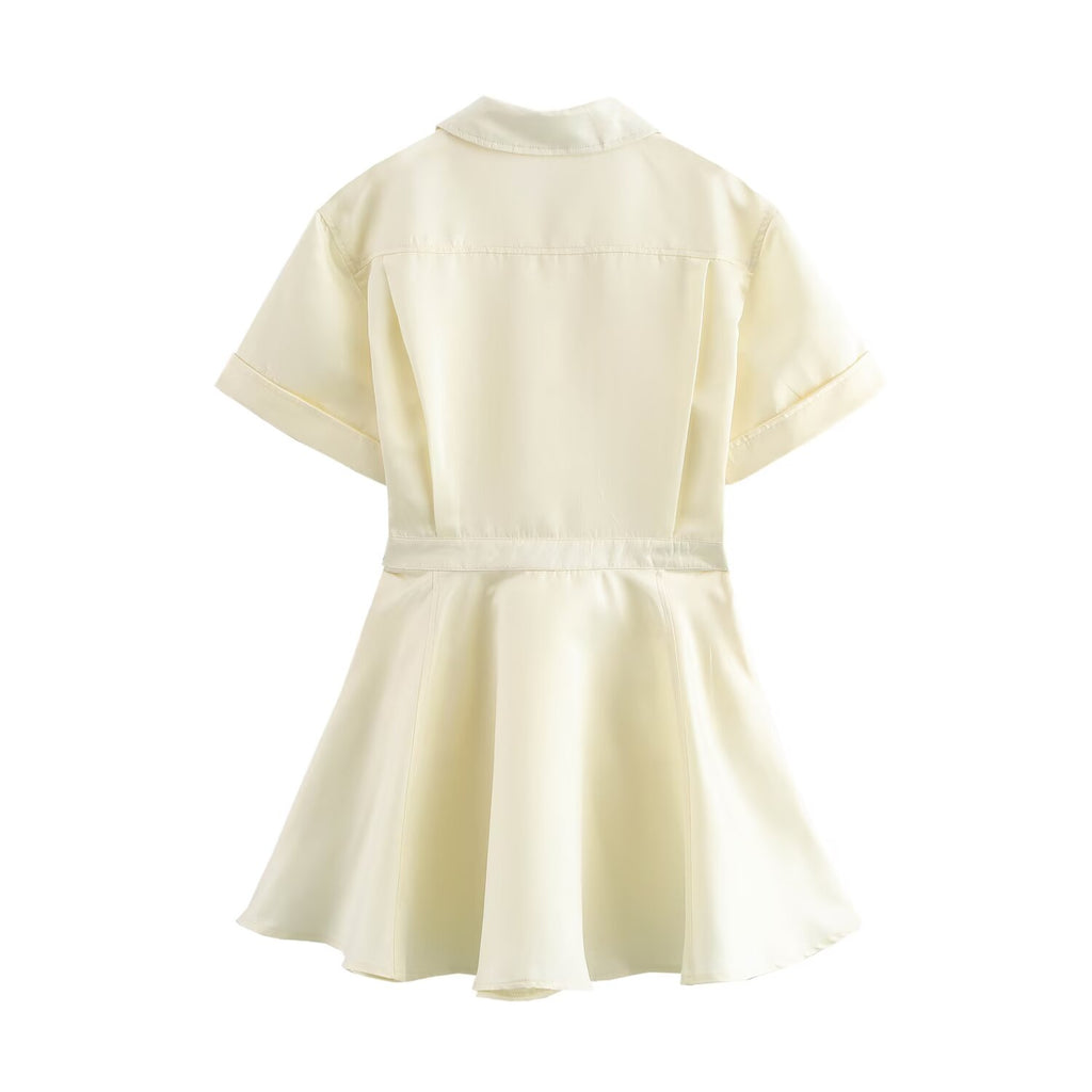 Women's Button-Front Collared Mini Dress