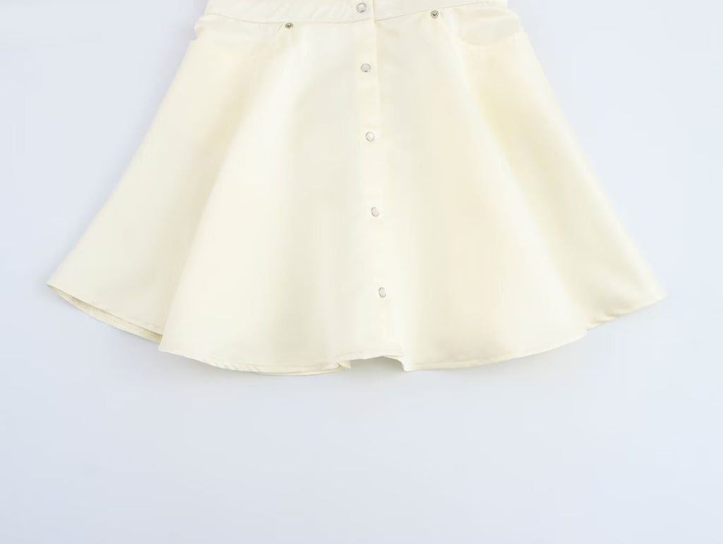 Women's Button-Front Collared Mini Dress