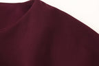 Crew-Neck Ruched Split Short-Sleeve A-Line Maxi Dress