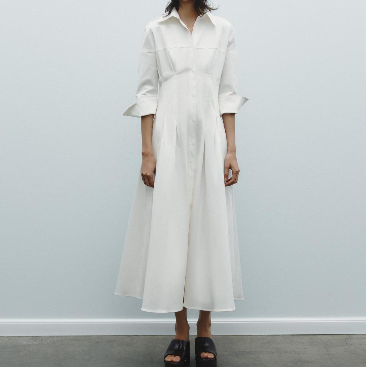 Collared Tie-Waist Shirt Maxi Dress
