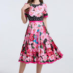 Women's 's Polka-Dot Floral Print Dress