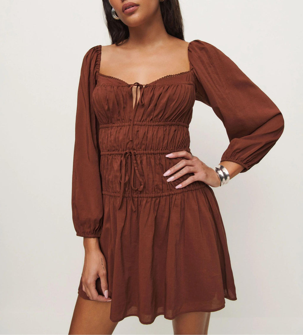 Women's Smocked Square-Neck Mini Dress