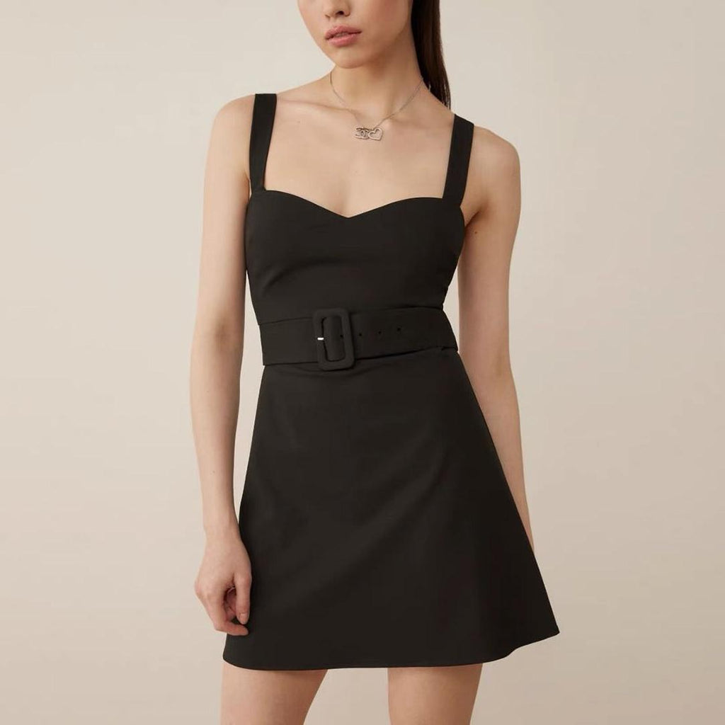 Women's Retro V Neck Suspender Dress