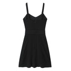 Women's Retro V Neck Suspender Dress