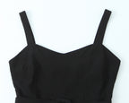 Women's Retro V Neck Suspender Dress
