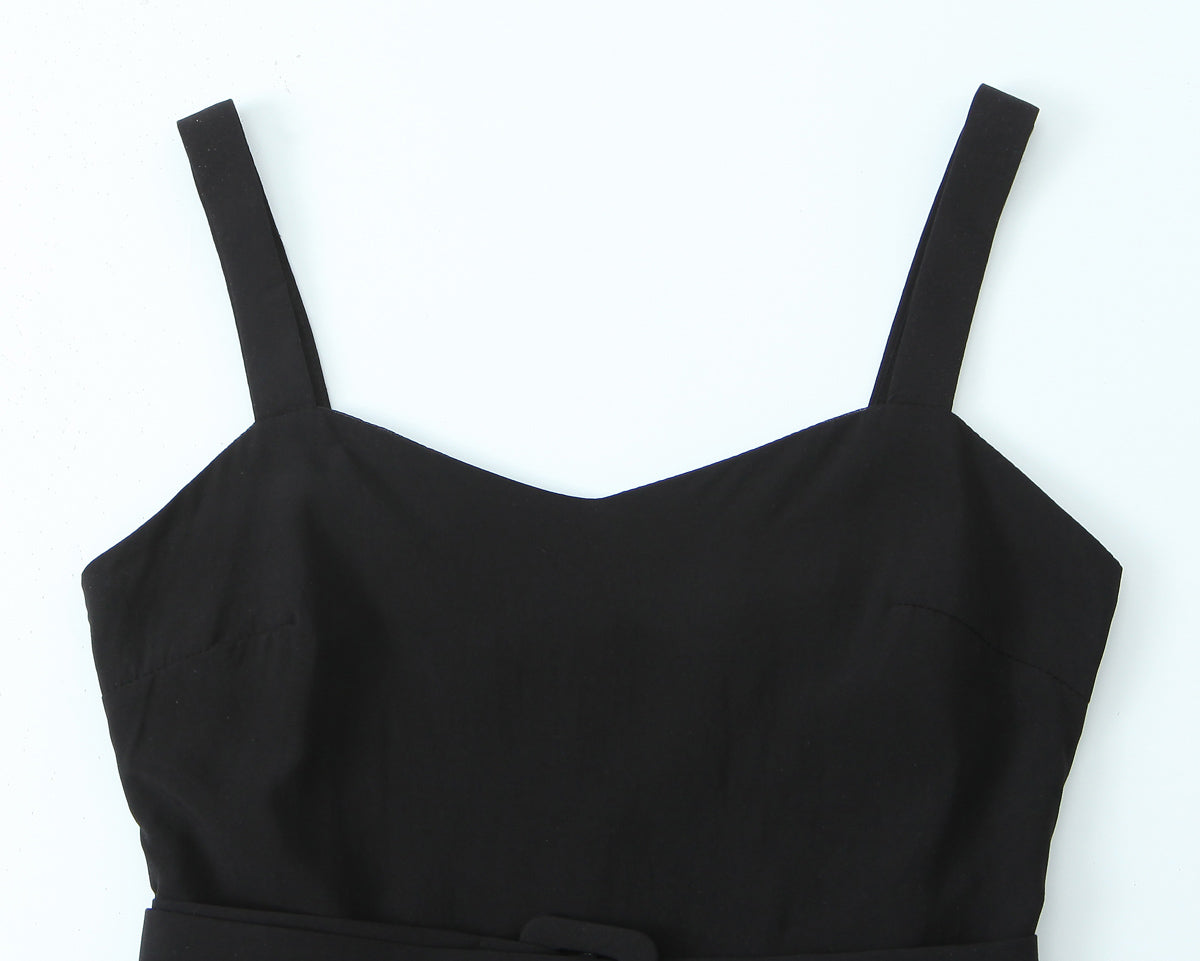 Women's Retro V Neck Suspender Dress