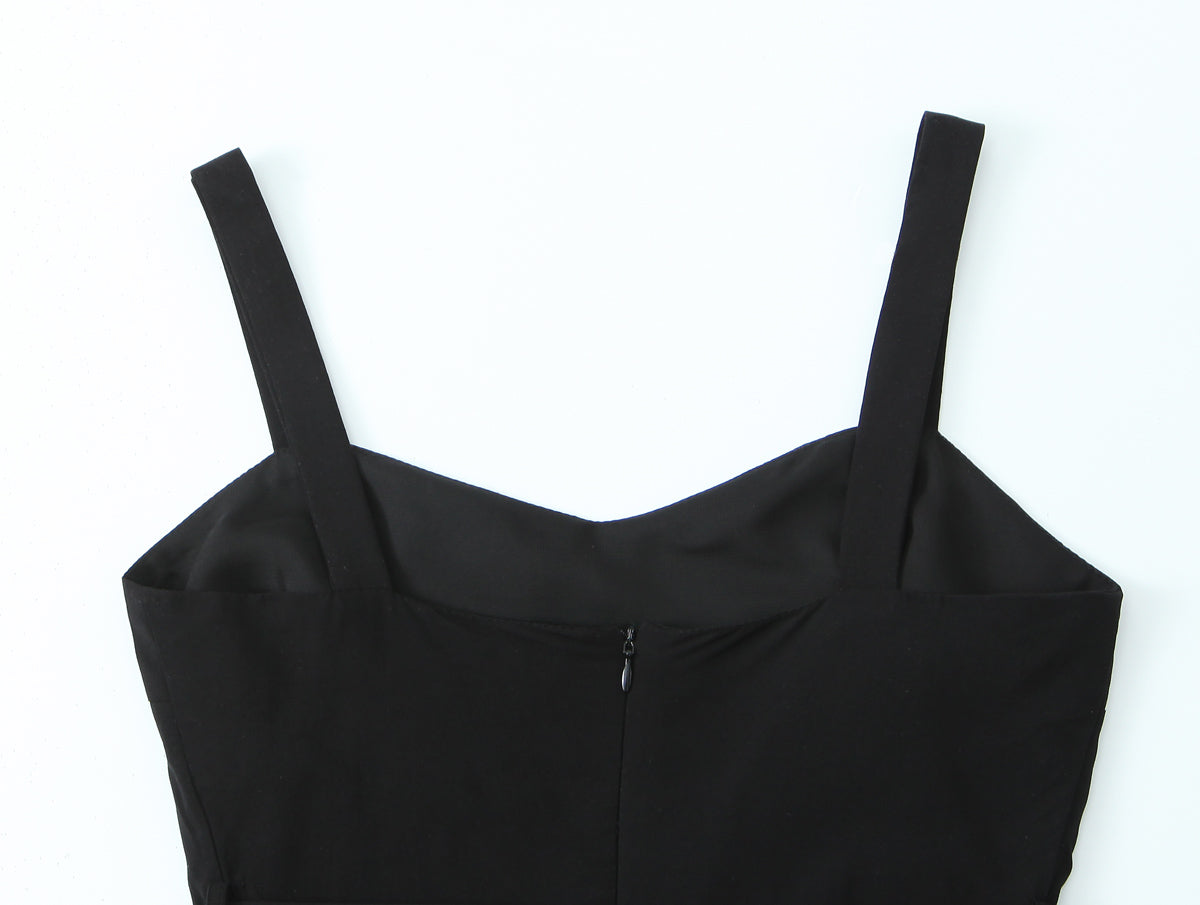Women's Retro V Neck Suspender Dress