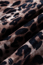 Women's Brown Leopard-Print Short-Sleeve Mini Dress