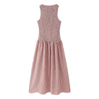 Sweet Idle Smocking Plaid Sleeveless Dress