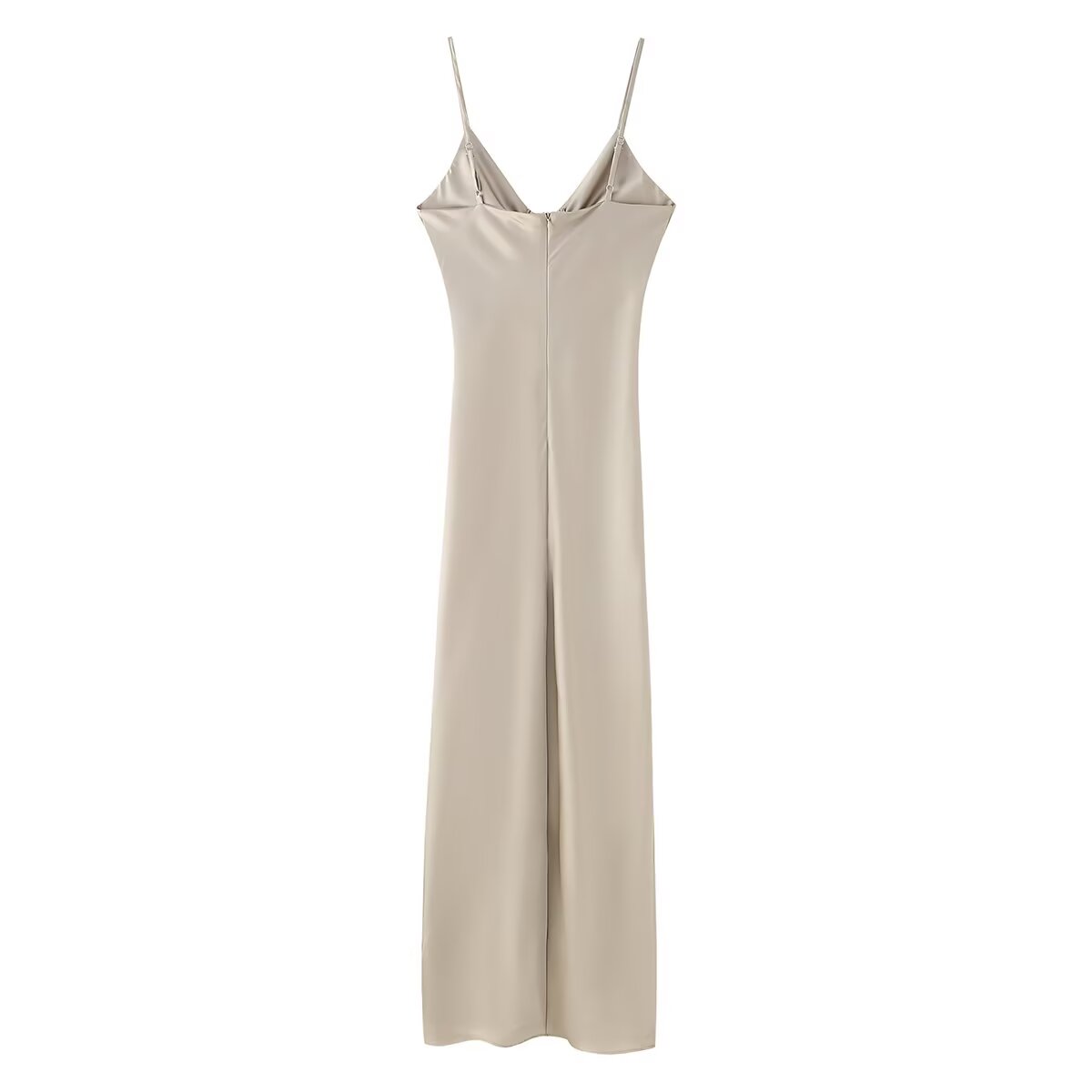 Women's Clothing Long Hollow Out Cutout Decorative Satin Sling Dress