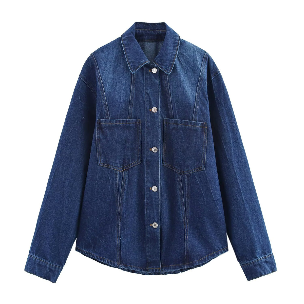 Spring Summer Casual Denim Shacket Pants Set