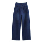 Spring Summer Casual Denim Shacket Pants Set