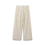 Retro Puff Sleeve Embroidered Shirt High-Waisted Wide Leg Pants