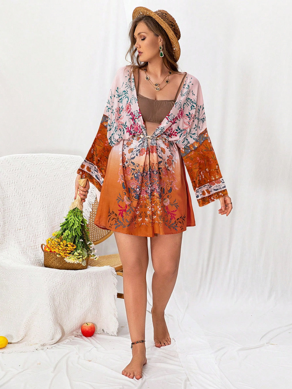 Plus Size Easy to Wear Multi Functional Women Clothing Kimono Jacket