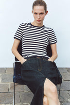 Women's Spring Collared Sleeveless Denim Vest and Skirt Two-Piece Set