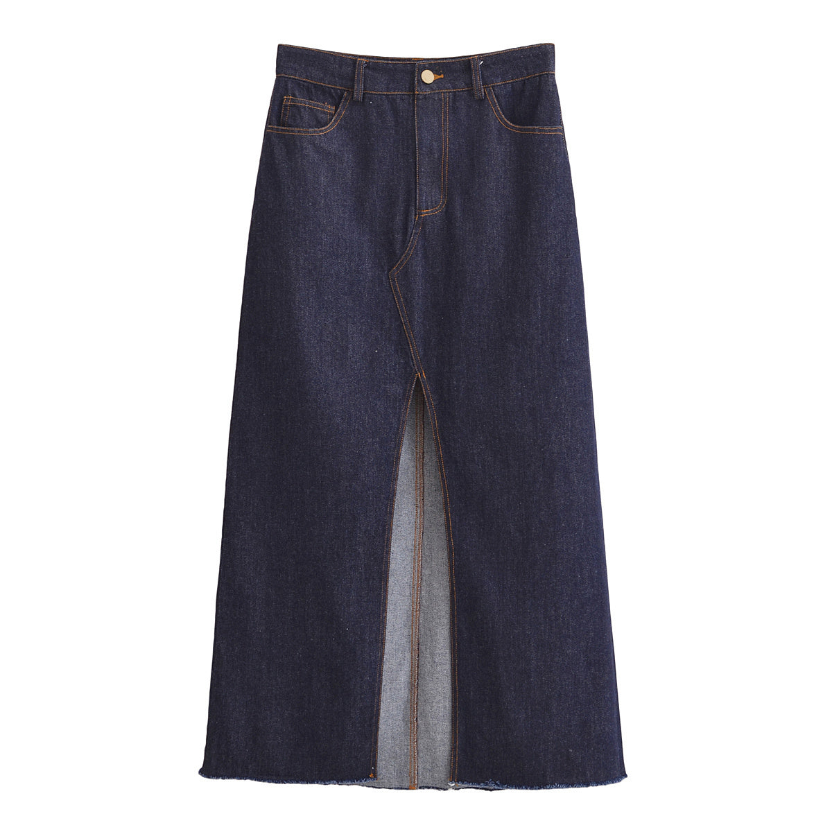 Women's Spring Collared Sleeveless Denim Vest and Skirt Two-Piece Set