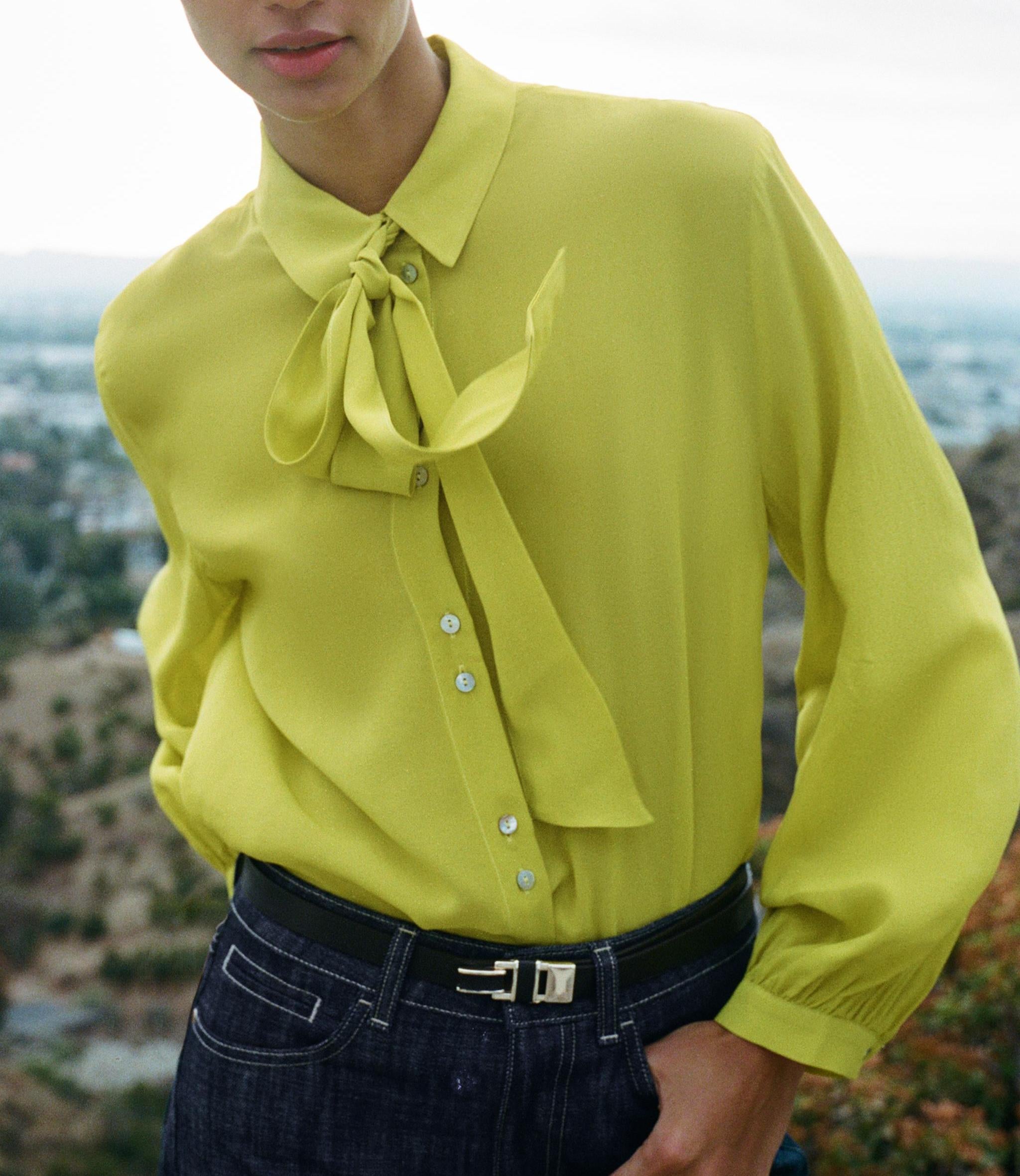 Women's Spring Women Clothing Street Casual All Match Bow Shirt