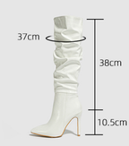 Women's Patent Leather Stiletto High-Leg Boots