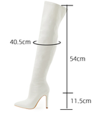 Women's Pointed-Toe Patent Leather Knee-High Boots