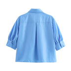 Women's Spring Short Sleeved Shirt and Skirt Two-Piece Set