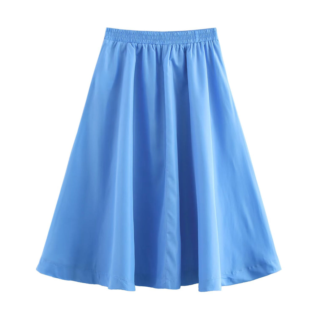 Women's Spring Short Sleeved Shirt and Skirt Two-Piece Set