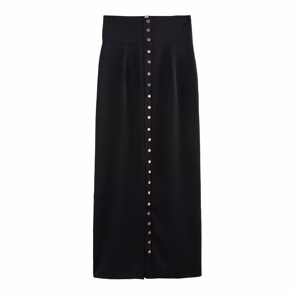 Women's Spring Women's Pile Collar Sleeveless Top Breasted Skirt Set