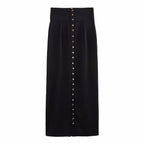 Women's Spring Women's Pile Collar Sleeveless Top Breasted Skirt Set
