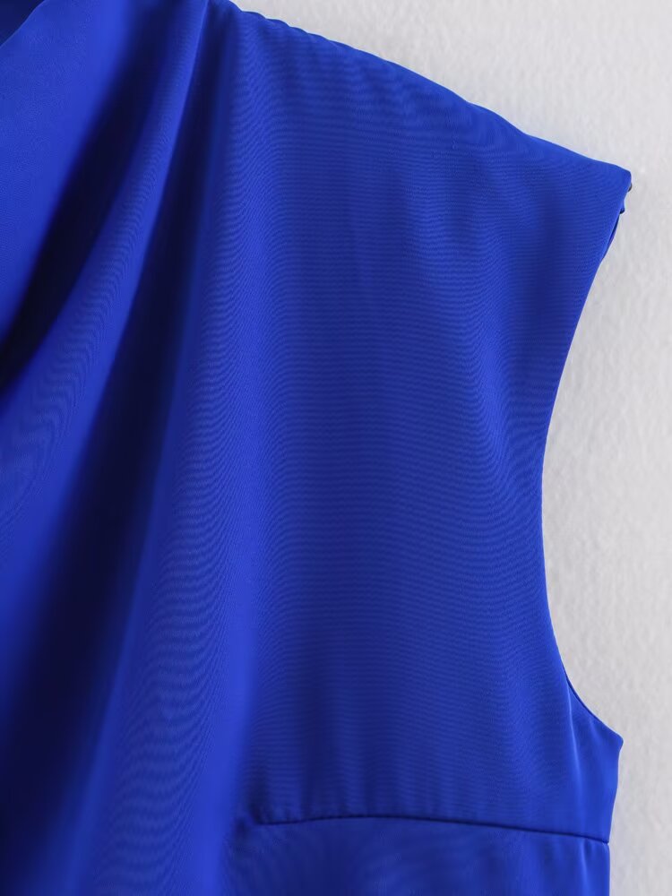Women's Spring Women's Pile Collar Sleeveless Top Breasted Skirt Set