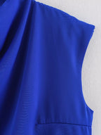Women's Spring Women's Pile Collar Sleeveless Top Breasted Skirt Set