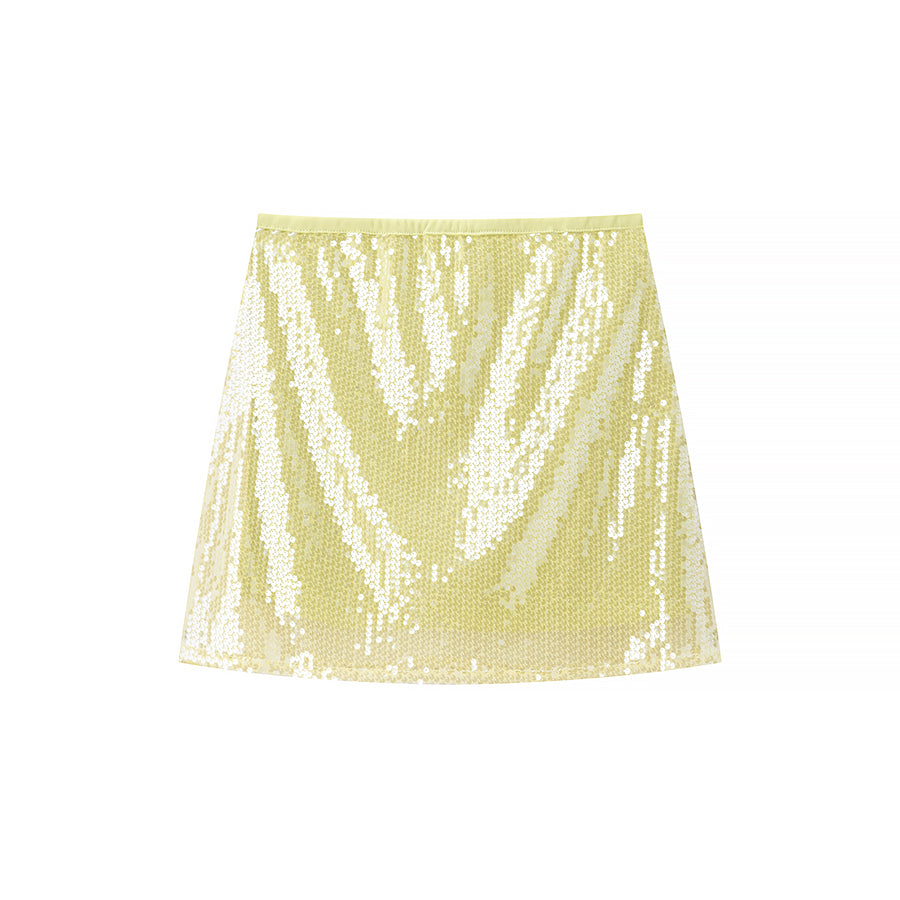 Sequined Narrow Waist Ultra Short Hip Shorts