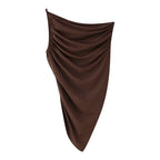 Women's Asymmetric Pleated One Shoulder Corset Top